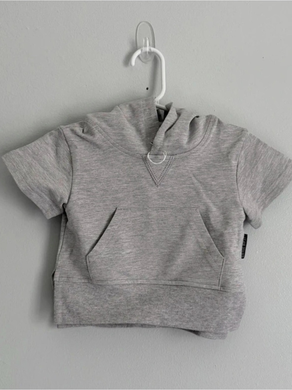 Little Bipsy Hoodie 0/3M Gray Short Sleeve Pullover Baby NWT